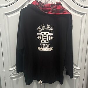 Hang Ten Black Jacket with Red Plaid Interior and Hoodie
